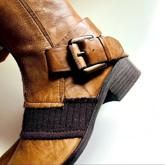 NWT Apepazza Zebu Leather Knit Boots - Picture 6 of 10